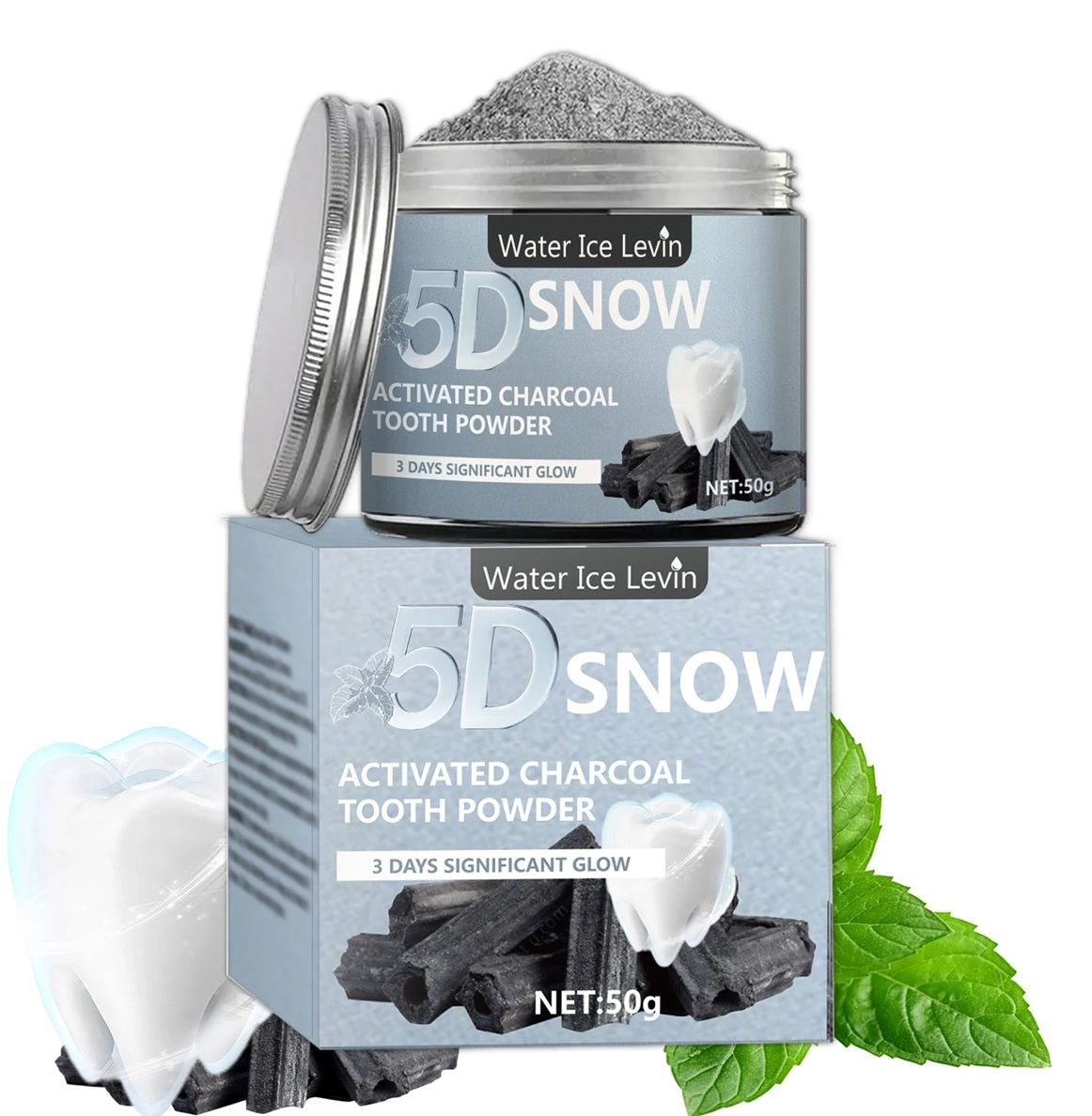 Bamboo Charcoal Tooth Whitening Powder - Natural Whitening and Deep Cleaning for Men and Women, Fresh Breath Daily Toothpaste, 1 Piece