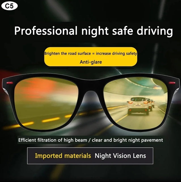 Night Vision Glasses PC Frame Polarized Sunglasses Men Outdoor Sport Sun Glasses Day Night Vision Driver Night Glasses Goggles